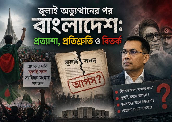 জুলাই অভ্যুত্থানের পর বাংলাদেশ: প্রত্যাশা, প্রতিশ্রুতি ও বিতর্ক