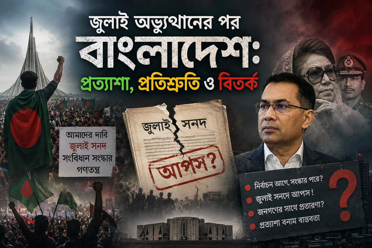 জুলাই অভ্যুত্থানের পর বাংলাদেশ: প্রত্যাশা, প্রতিশ্রুতি ও বিতর্ক